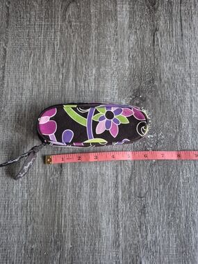 Vera Bradley Brown Floral Eyeglass Case with Purple, Pink & Green Accents
